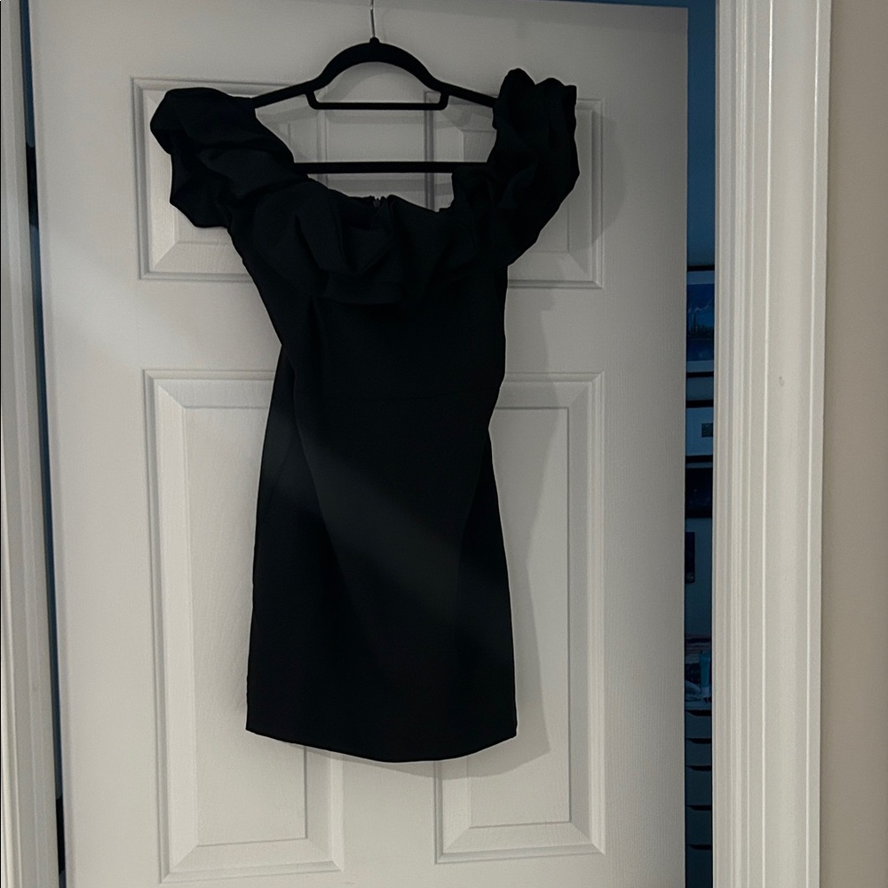 DO+BE Black Ruffled Mini Dress